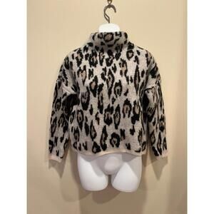 PLY Cashmere Leopard Print 100% Cashmere Sweater Womens